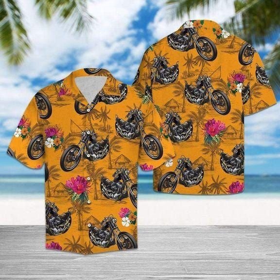 Felacia [Hawaii Shirt] So Cool American Motorcycle Hawaiian Aloha Shirts-ZX2038
